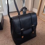 Black Leather Backpack Purse Photo 2