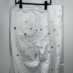 Tractr Blu White Straight Leg Flare Jeans Colorful Embroidery Flower Size 12/31 Photo 4