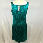 Ann Taylor 100% silk turquoise green print dress size 10P NWT Photo 3