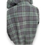 J. Crew Plaid Wool Peacoat Toggle Hooded Coat Green Blue Women's Size Large Photo 4