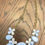 Francesca’s Statement Necklace Blue Acrylic Stone Flowers‎ Blue Photo 0