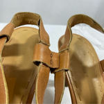 Nine West Camel Leather Kitten Heel Newbryonie Slingback Sandals Size 8.5M Tan Photo 6