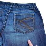Chico's Womens Platinum Jeans Dark wash distressed slight fading on pocket Sz 1/M Photo 8