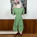 Darling Vintage 1970s Cotton Squaredance Dress! Green Size 12 Photo 6