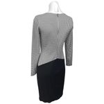 Venus  Black White Houndstooth Long Sleeve Knee Length Pencil Sheath Dress Size 4 Photo 1