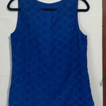 Talbots  Royal Blue Sleeveless Tank Blouse Quarter Button Medium Petite Photo 0
