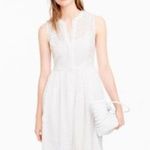 J.Crew  Eyelet Lace Sleeveless Tea Length Button Down Dress White Lined size 12 Photo 1