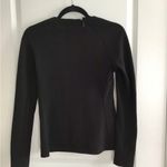 Tibi   Black Crew Neck Long Sleeve Blouse Back 1/4 Zipper Size 2 Photo 2