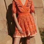 Cleobella  Blair Tassel-Cuff Ruffle Mini Dress, Red Floral, Size XS Photo 1