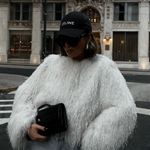ZARA  sweater Jacket Coat faux fur shaggy fuzzy white with metallic thread  Photo 0