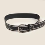 NEW Western Heart Pattern Studded Boho Vegan Leather Belt Black Photo 1