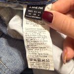SheIn High Waist Blue Denim Cuffed Shorts Women’s M Photo 2