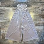 Urban Outfitters Emmabella Grey Velvet Straight Neck Wide Leg Jumpsuit Size XS Photo 1
