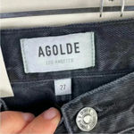 AGOLDE  Black‎ Lana Mid Rise Distressed Straight Leg Jean Photo 8