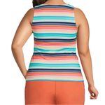 LANDS' END Pink and Blue Size 10 Chlorine Resistant High Neck Tankini Swim Top Photo 1