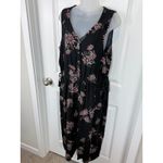 SONOMA Goods For Life Black Floral Print Sleeveless Jumpsuit Wide Leg XL Photo 6