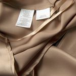 Kasper Satin Metallic Champagne Gold Tie Front Sleeveless V-Neck Blouse Photo 5