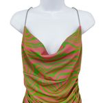 NEW Maisie Wilen Mesh Slip Mini Dress Chain Strap Pink Green Psychedelic Print Photo 8