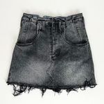Free People Splendor in the Grass Paperbag Waist Denim Skirt in Grey | Size 25 Photo 0