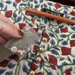 J.Crew Shirred Popover Top Rosewood Floral 100% Cotton Blouse NWT Flaw* Size L Photo 2