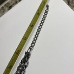 Women’s Dark Silver Tone Statement Costume Necklace Flower Pendant Rhinestone Photo 11