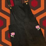 Dolls Kill RARE Valfre Petra Pinafore Black Corduroy Overall Mini Dress + Pockets Photo 2