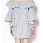 Jealous Tomato  Off the Shoulder Bell Sleeve Pinstripe Dress Size Large Photo 9