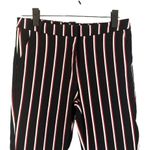 Mango Black, Red & White Striped Viscose Blend Career Fitted Pants Women Sz 6 Photo 2
