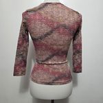 STAR CCC 90s Lace Floral Print 3/4 Sleeve Scoop Neck Top Small Fairy Slims Brown Size undefined Photo 5