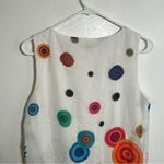 Charlie B Sleeveless Blouse White Multi Geometric Floral M Size M Photo 6
