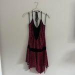 DEADSTOCK Y2K RED AND BLACK‎ WHAT'S HOT GLITTERY ASYMMETRICAL MIDI DRESS Size L Photo 2