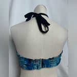 Women’s Tropical Blue Halter tie around the neck swim Top NWT 1X Photo 4