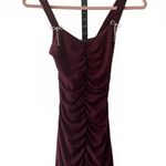 Stylish Johnny Wujek Burgundy Ruched Dress Photo 0