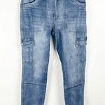 KANCAN Avery Medium Wash Straight Leg High Rise Cargo Jeans, Size 28 Blue Photo 0