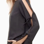 Aritzia Wilfred Pozzi Black Open Tie Sleeve Blouse Photo 0