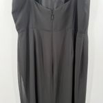 Azazie  Tayla Dress Size 14 Bridesmaid Black Chiffon V-Back Side Boning Wedding Photo 9