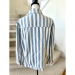 Show Me Your Mumu Drine Marina Blue & White Stripe Denim Shacket Photo 3