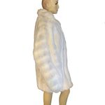 Jordache VINTAGE 1980'S CREAM & GRAY, ANIMAL PRINT FAUX FUR COAT (9/10/M) Photo 4