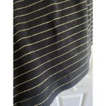 Laura Scott Laura‎ Scott Women's Black V Neck Tee Gold Stripe 1X Photo 2