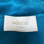 Odette Women's Green Silky Satin Tie Front Long Sleeve Crop Blouse Shirt Top S Photo 2