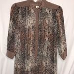 Wilfred‎ Aritzia Silk High Low Reptile Print Top Brown Size XS Photo 1