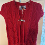 Free People  Red Cable Knit Sweater Photo 0