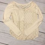 Free People  sheer crochet back long sleeve shirt Photo 5