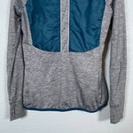 Title Nine Women S Gray Blue Willpower Running Jacket Full Zip Hooded Quilted Photo 5