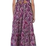 House of Harlow  1960 pink and blue floral  midi/maxi poplin cotton dress Sz L Photo 1
