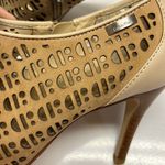 Calvin Klein 3.5” Beige Tan Peep Toe Zip Up Breathable Heels- 6M Photo 5