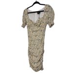 Bardot Cindy Sweetheart Ruched Mini Dress Soft Yellow Floral NWT 6 Small Photo 3