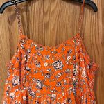 Urban Outfitters  Hanna Orange Floral Babydoll Scalloped Mini Dress Size‎ Small Photo 3