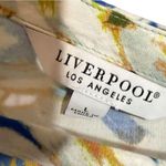 Liverpool Multicolor Abstract Lightweight Blouse in Brushstroke Starburst Sz L Photo 4