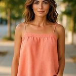 Ophelia Roe NWT ~ Peach Orange Smocked Babydoll Boho Halter Top ~ Women's XL Photo 0